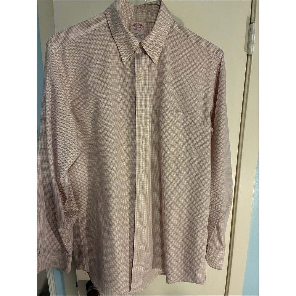 Brooks Brothers Light Pink Windowpane Dress Shirt